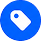 A blue circular icon featuring a white price tag representing supermarket price tracking services