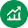 Green circular icon with a rising bar chart symbol representing real-time price tracking and supermarket data analysis